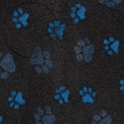 Originál VetBed deka pro psa grafit-  tmavě modré packy, DELUXE / protiskluzová, 100 cm x 75 cm