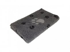 Originál VetBed deka pro psa, šedá- motiv tlapky černá 150cm x 100cm