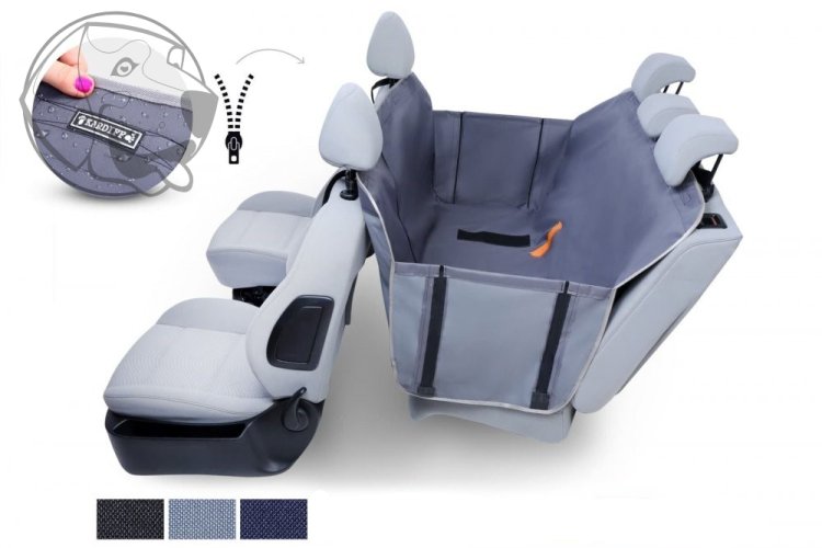 Ochranný kryt pro přepravu psů Anti Slip s bočnicemi na zip - M  133cm x 157cm - Barva: šedá