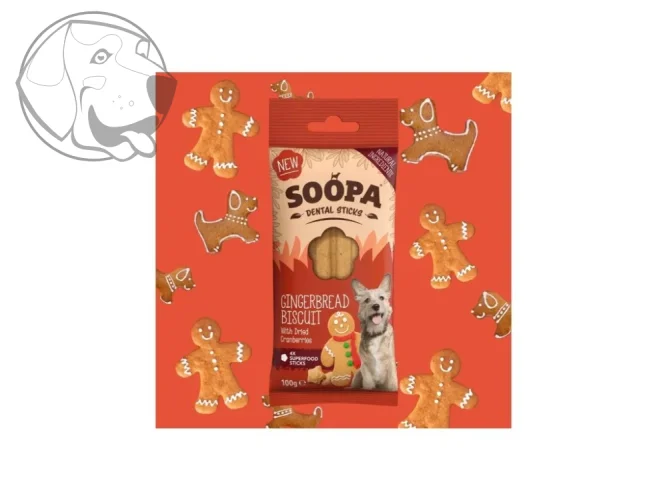 Dentální tyčinky Soopa Gingerbread Biscuit 100 g / 4 ks