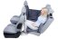 Ochranný kryt pro přepravu psů Anti Slip s bočnicemi na zip - M  133cm x 157cm - Barva: šedá