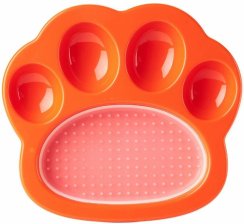 PetDreamHouse zpomalovací miska Paw 2 v 1 Mini – oranžová