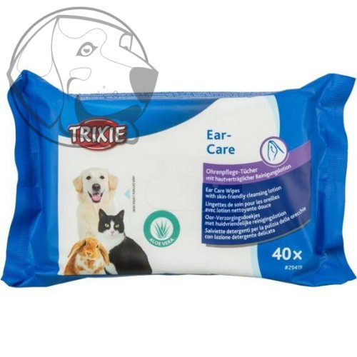 Ear Care, vlhčené ušní ubrousky s Aloe Vera, 40 ks