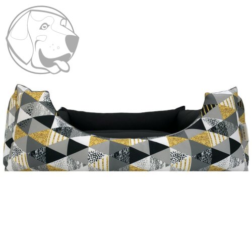 Pelech pro psy Triangl Black 60cm x 50cm x 20cm s polštářem