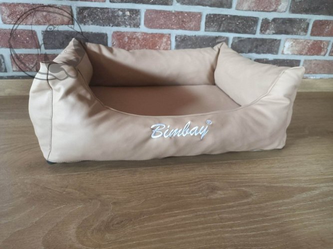ORTOPEDICKÝ pelech s matrací SKAY - BÉŽOVÝ ( imitace kůže)  65 cm x 50 cm