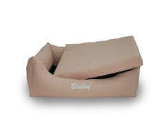 ORTOPEDICKÝ pelech s matrací SKAY - BÉŽOVÝ ( imitace kůže) 125 cm x 90 cm
