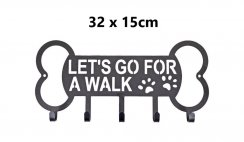 Kovový věšák kostička ,, Lets go for a walk" 32x15cm