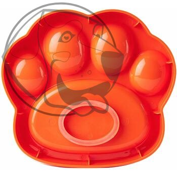 PetDreamHouse zpomalovací miska Paw 2 v 1 Mini – oranžová