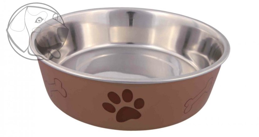Nerez miska s různobarevným potiskem, tlapka+kost 2 l/23cm