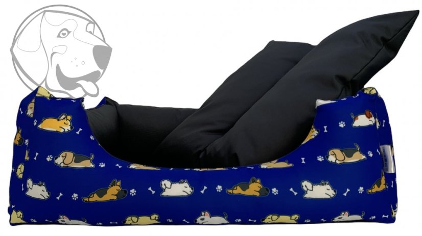Pelech pro psa Dog Blue s polštářem 80 cm x 70 cm