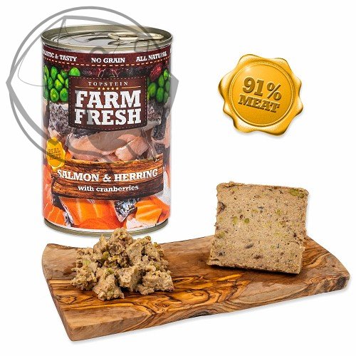 Farm Fresh Salmon and Herring with Cranberries ( losos s brusinkami a hráškem) 375 g