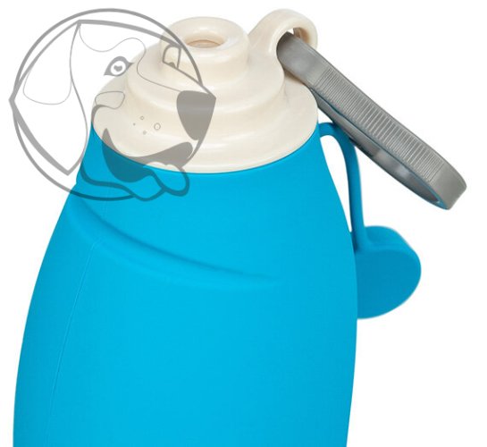 Láhev na vodu se sklopnou silikonovou miskou, 0.55 l, plast/silikon
