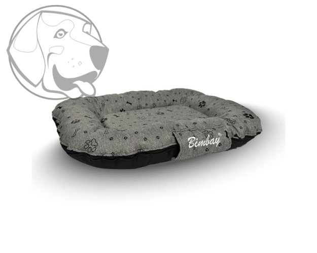 Pelech pro psa ČERNÉ TLAPKY - ŠEDÝ 100 cm x 70 cm