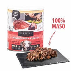 Topstein hovězí a srdce v plechu 800 g