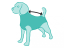 Pooperační ochranné oblečení pro psa modré - Délka hřbetu: 33 - 42 cm
