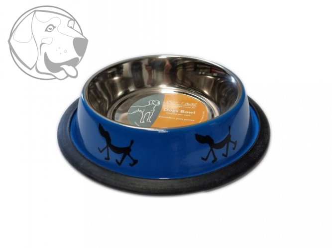 Modrá nerezová miska s pejskem pro psa / různé velikosti