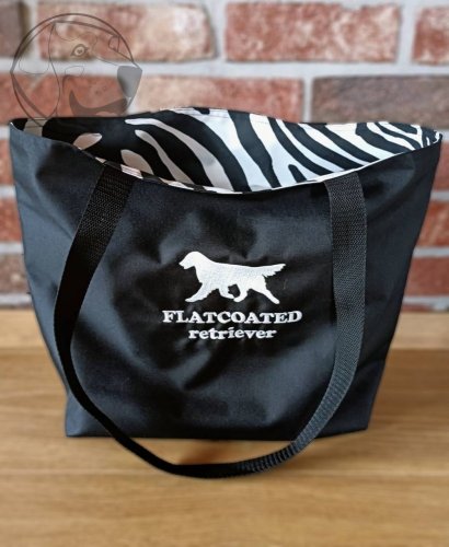 Plátěná taška oboustranná ,, Flatcoated retriever" zebra