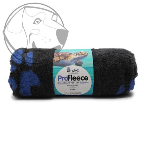 Originál VetBed deka pro psa grafit DELUXE - protiskluzová, bílé pack/ modré packy , 100 cm x 75 cm