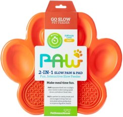 PetDreamHouse zpomalovací miska Paw 2 v 1 – oranžová