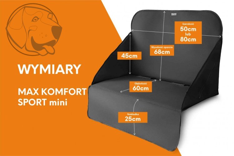 Ochranný potah do auta pro psa - Kardimata MAX KOMFORT SPORT  50 cm(s měkkou výplní)