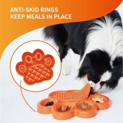 PetDreamHouse zpomalovací miska Paw 2 v 1 – oranžová