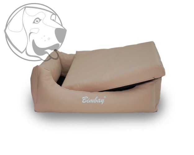 ORTOPEDICKÝ pelech s matrací SKAY - BÉŽOVÝ ( imitace kůže)  65 cm x 50 cm