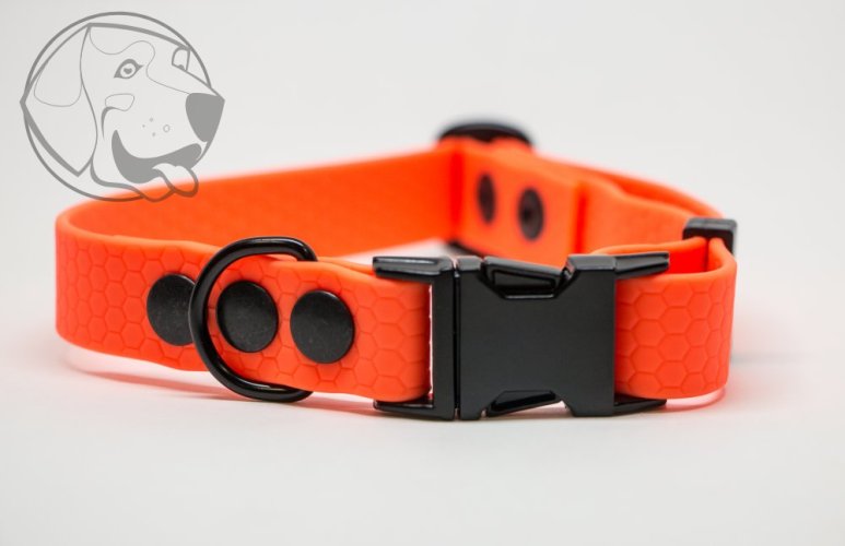 OBOJEK HEXA 25 MM / bezpečnostní PLASTOVÝ TROJZUBEC - Barva: Oranžová, Velikost obojku: Střední