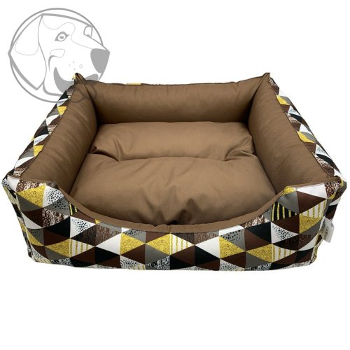 Pelech pro psy Triangl Hnědý 60cm x 50cm x 20cm s polštářem