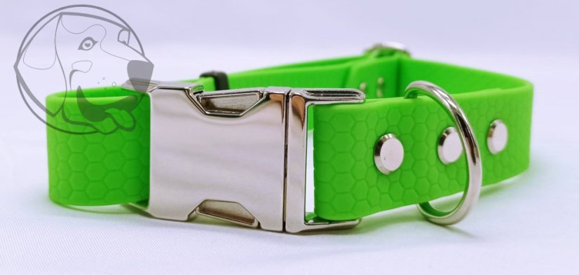 OBOJEK HEXA 25 MM EXCLUSIV STŘÍBRNÝ TROJZUBEC - Velikost obojku: Malý, Barva obojku: Tyrkysová