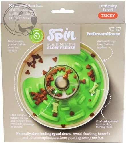 PetDreamHouse zpomalovací miska Spin Ufo Maze – zelená