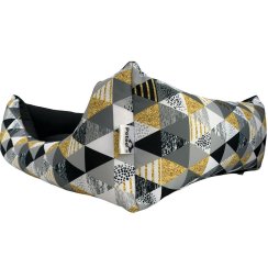 Pelech pro psy Triangl Black 60cm x 50cm x 20cm s polštářem