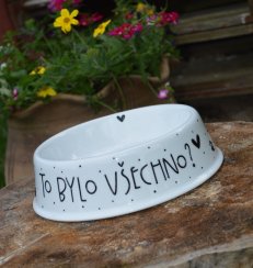 Porcelánová miska pro psy ,, To bylo všechno? "