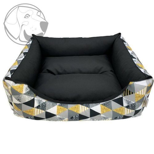 Pelech pro psy Triangl Black 60cm x 50cm x 20cm s polštářem