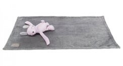 JUNIOR set - deka 75 x 50 cm + plyšový medvídek, šedá/světle fialová
