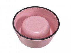 Bambusová miska pro psa růžová kulatá 0,95 l