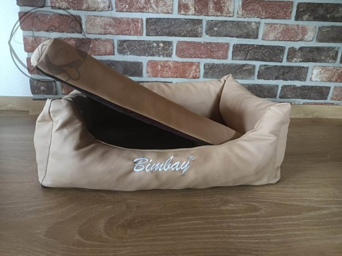 ORTOPEDICKÝ pelech s matrací SKAY - BÉŽOVÝ ( imitace kůže)  65 cm x 50 cm