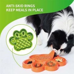 PetDreamHouse zpomalovací miska Paw 2 v 1 – zelená