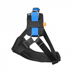 SET - Bezpečnostní pás (postroj + vodítko pro psa), velikost S / modrý