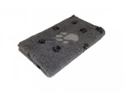 Originál VetBed deka pro psa, šedá- motiv tlapky černá 90 cm x 75 cm