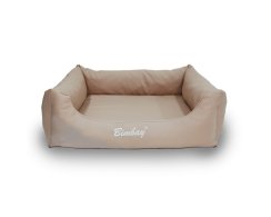 ORTOPEDICKÝ pelech s matrací SKAY - BÉŽOVÝ ( imitace kůže) 125 cm x 90 cm