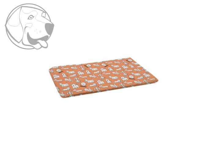 Absorpční pratelná podložka pro psy MISOKO 50 cm x 40 cm s potiskem štěňata - oranžová