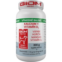 Giom S Kalcium + vitamín D3 200g prášek dog