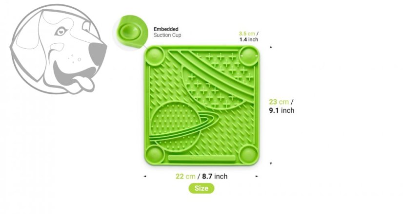 PetDreamHouse lízací podložka Paw Planet Lick Pad – zelená