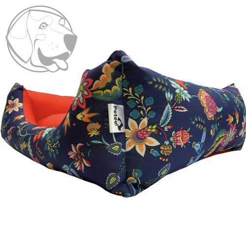 Pelech pro psy Flowee Red* 60cm x 50cm x 20cm s polštářem