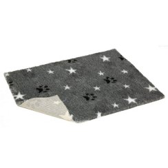 Vetbed protiskluz/Drybed Šedý hvězda s packou 100 x 75 cm, vlas 30 mm