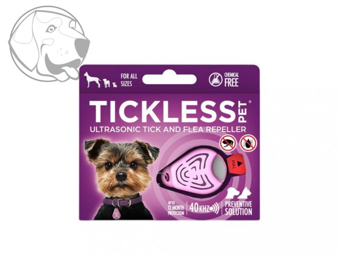 Odpuzovač klíšťat a blech pro psy a kočky ultrazvukový TICKLESS růžový