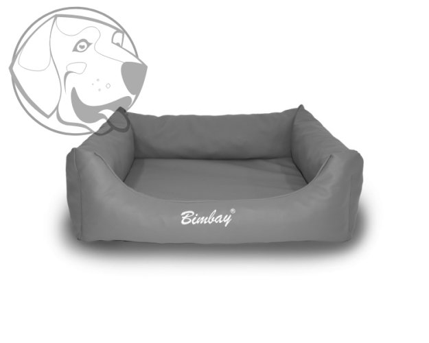 ORTOPEDICKÝ pelech s matrací SKAY - šedý  ( imitace kůže) 100 cm x 80 cm