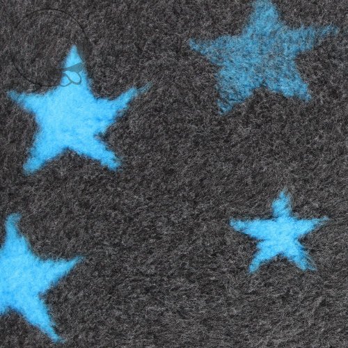 Originál VetBed deka pro psa grafit- modrá hvězda, DELUXE / protiskluzová, 100 cm x 75 cm