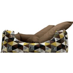Pelech pro psy Triangl Hnědý 60cm x 50cm x 20cm s polštářem