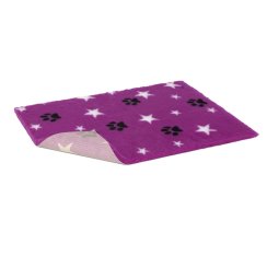 Vetbed protiskluz / Drybed purpurový packa a hvězda 100 x 75 cm, vlas 30 mm